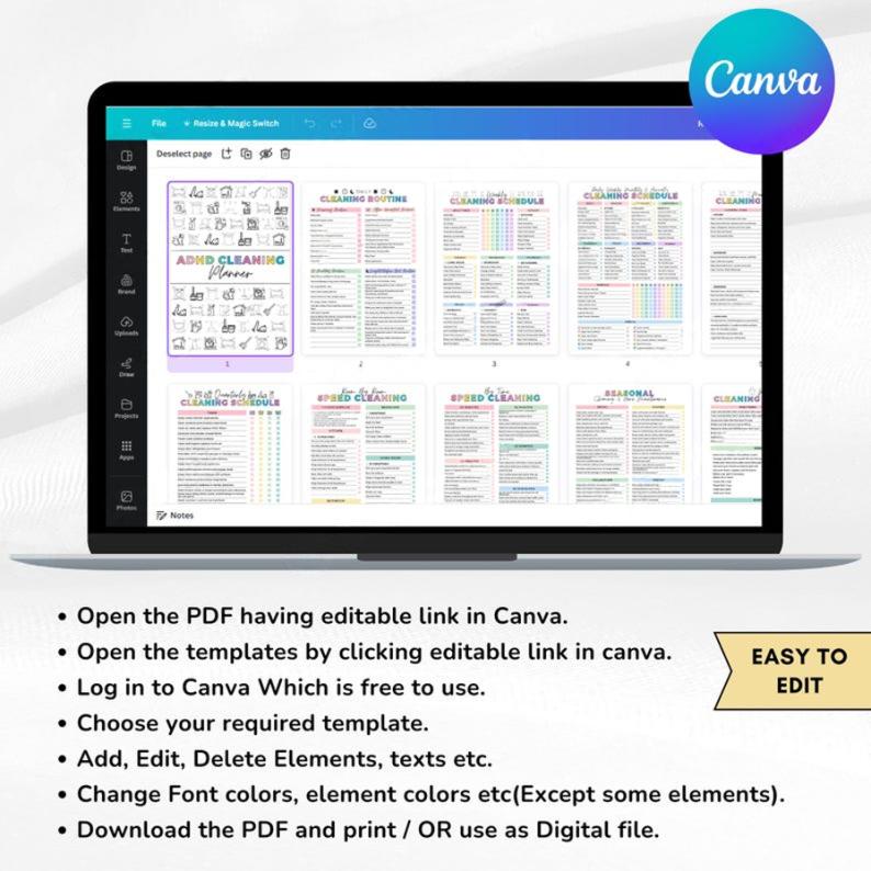 Digital Cleaning & Declutter Planner | Easy-to-Use Schedules & Checklists