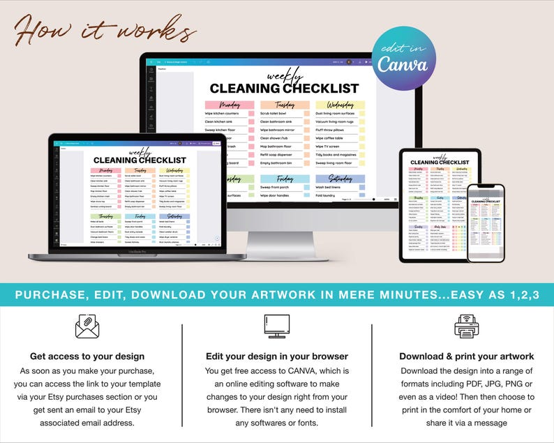 Digital Cleaning & Declutter Planner | Easy-to-Use Schedules & Checklists