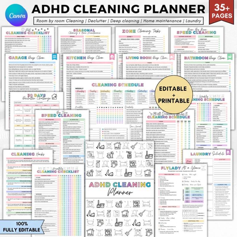 Digital Cleaning & Declutter Planner | Easy-to-Use Schedules & Checklists